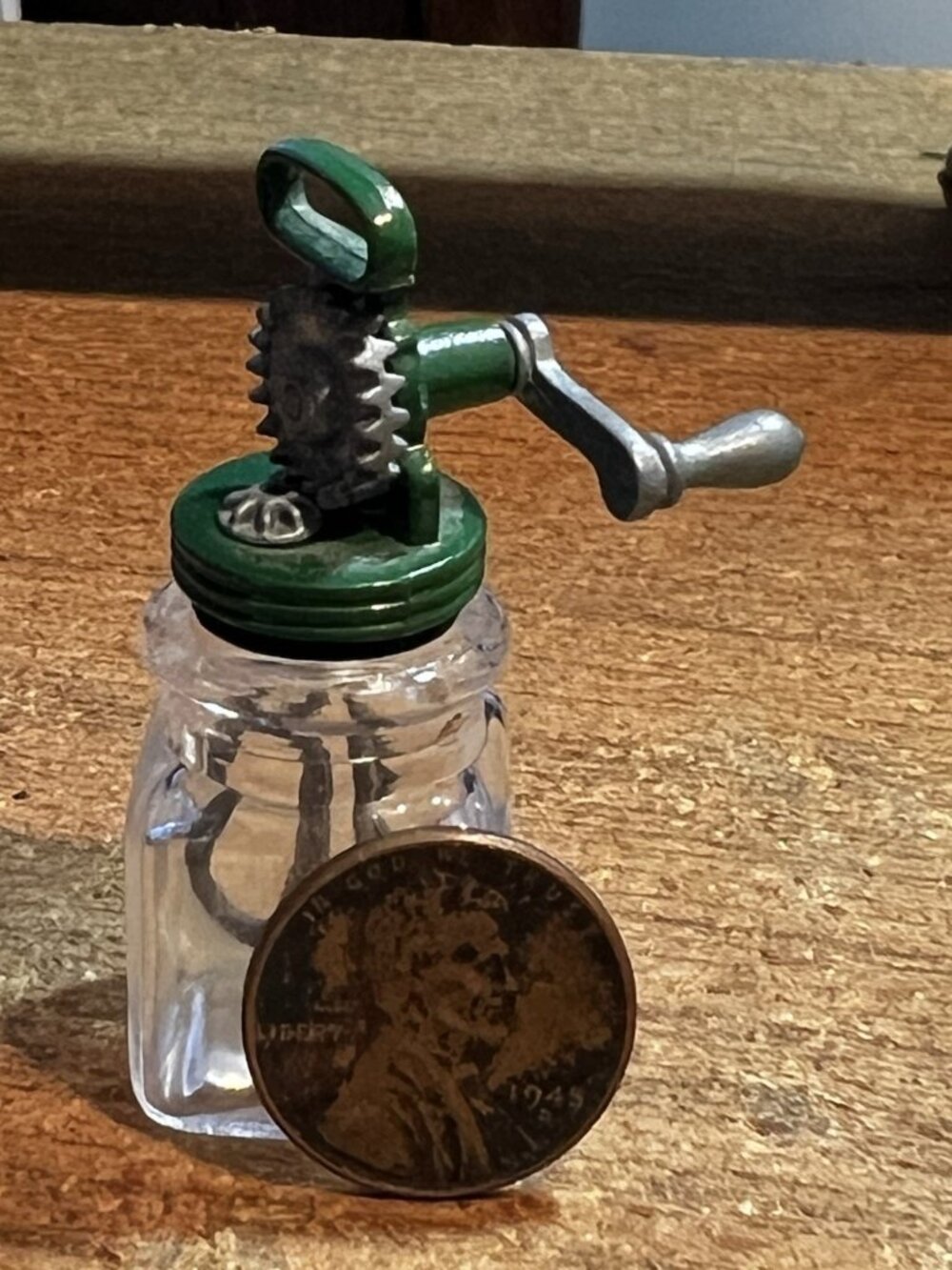 Vintage Glass/Metal Working Doll House Butter churn 1:12 Thumbkins Scarce EUC